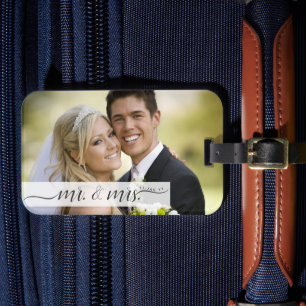 Para Maletas Etiqueta de portaequipajes de boda elegante person