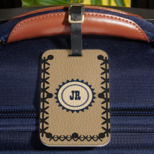 Para Maletas Etiqueta de portaequipajes de cuero estilo suroest