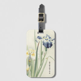 Para Maletas Etiqueta de portaequipajes de flor Iris japonesa m