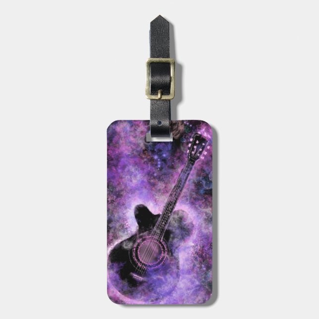 Para Maletas Etiqueta de portaequipajes de guitarra románica (Frente Vertical)