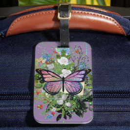 Para Maletas Etiqueta de portaequipajes de la mariposa social 2