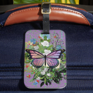 Para Maletas Etiqueta de portaequipajes de la mariposa social 2