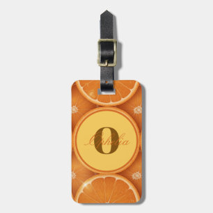 Para Maletas Etiqueta de portaequipajes de monograma de naranja