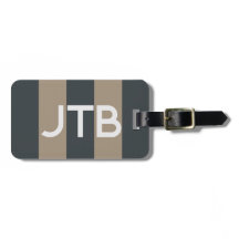 Etiqueta de portaequipajes de monograma en franja 