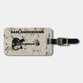 Para Maletas Etiqueta de portaequipajes de ondas de sonido rock