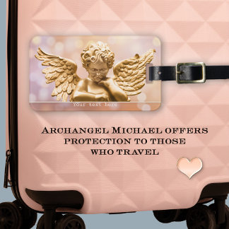 Para Maletas Etiqueta de portaequipajes de oro Angel Sparkling