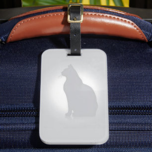 Para Maletas Etiqueta de portaequipajes de silueta de gato eleg