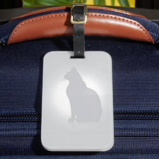 Para Maletas Etiqueta de portaequipajes de silueta de gato eleg