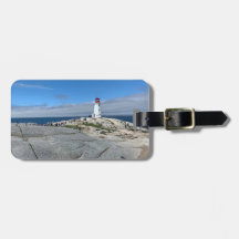 Etiqueta de portaequipajes del faro de peggy's Cov