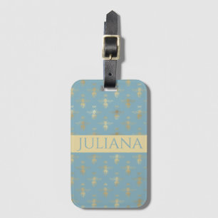 Para Maletas Etiqueta de portaequipajes Glaciar Blue and Gold Q