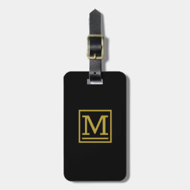 Para Maletas Etiqueta de portaequipajes monogramada Gold Block