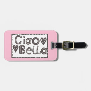 Para Maletas Etiqueta de portaequipajes rosa y negra de la bell