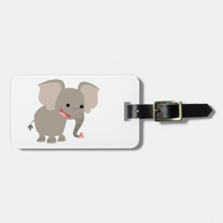 Para Maletas Etiqueta de risa linda del equipaje del elefante