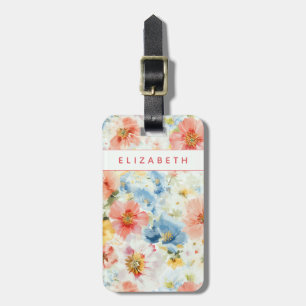 Para Maletas Etiqueta de viaje con nombre personalizado en acua