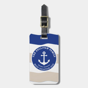 Para Maletas Etiqueta de viaje de emblema de familia de ancla d