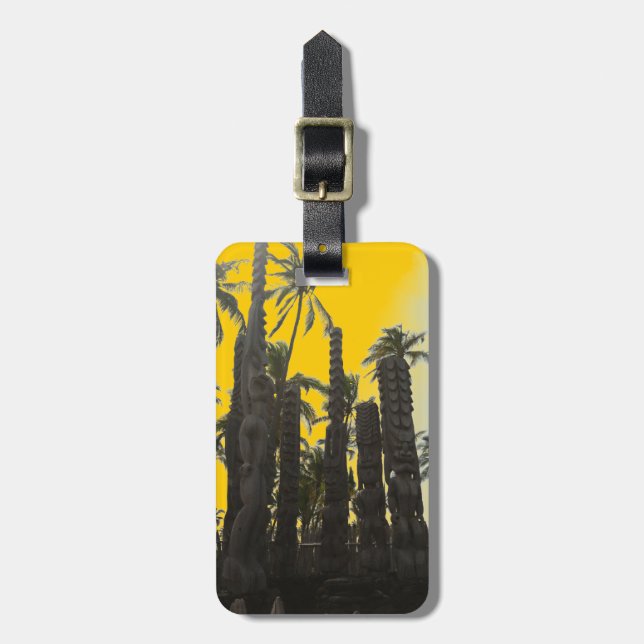 Para Maletas Etiqueta de viaje de Hawaii tiki (Frente Vertical)