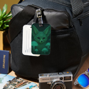 Para Maletas Etiqueta de viaje de zorro místico   Bioluminiscen