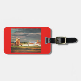 Para Maletas etiqueta del equipaje con escena de la granja