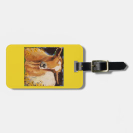 Para Maletas etiqueta del equipaje con la cabra del blanco y