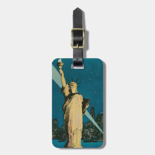 Para Maletas Etiqueta del equipaje con la estatua del vintage