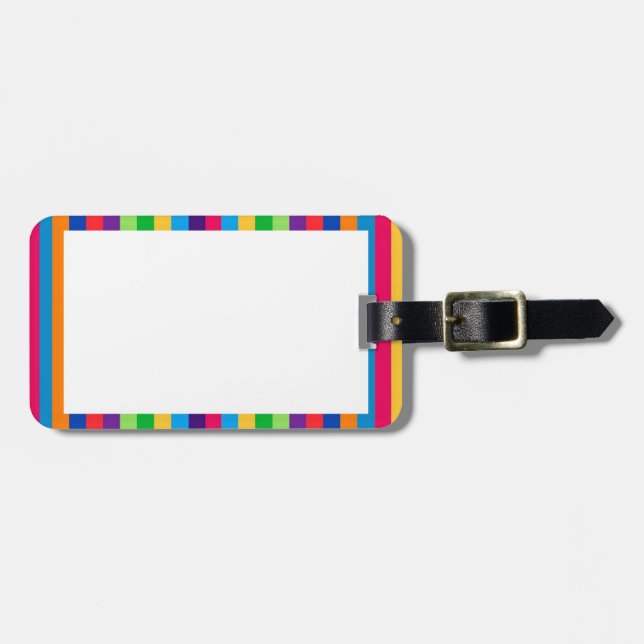 Para Maletas Etiqueta del equipaje con las rayas de la (Frente Horizontal)