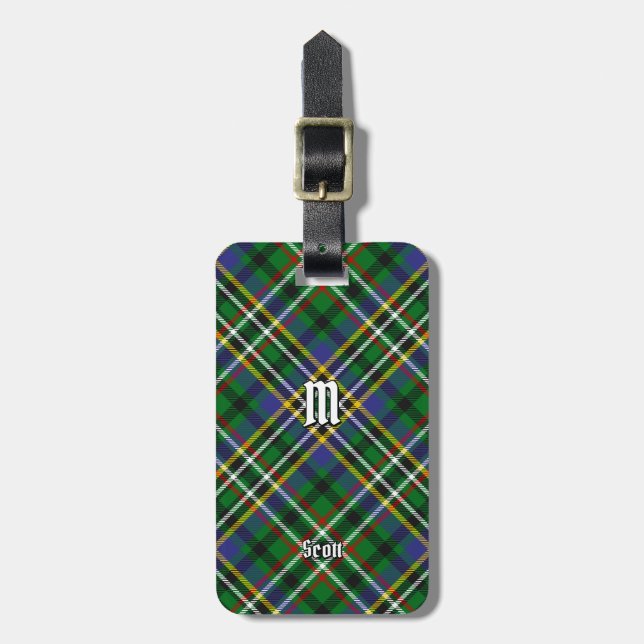 Para Maletas Etiqueta del equipaje de Clan Scott Green Tartan (Frente Vertical)