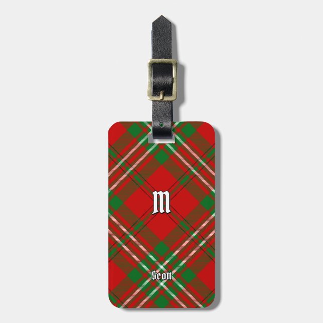 Para Maletas Etiqueta del equipaje de Clan Scott Red Tartan (Frente Vertical)