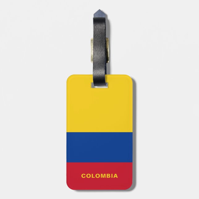 Para Maletas Etiqueta del equipaje de la bandera de Colombia (Atrás Vertical)