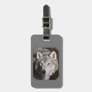 Para Maletas Etiqueta del equipaje de la cara del lobo de la ma