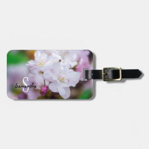 Para Maletas Etiqueta del equipaje de la flor del cerezo blanco