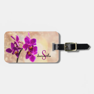 Para Maletas Etiqueta del equipaje de la orquídea morada