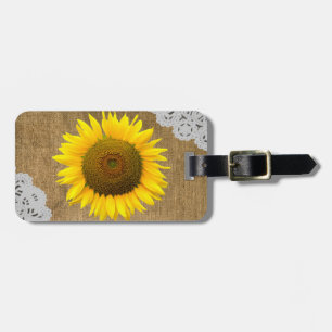 Para Maletas Etiqueta del equipaje de la textura del girasol y