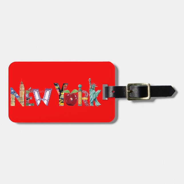 Para Maletas Etiqueta del equipaje de Nueva York (Frente Horizontal)