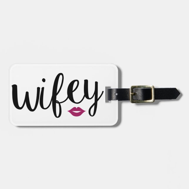 Para Maletas Etiqueta del equipaje de Wifey (Frente Horizontal)