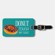 Etiqueta del equipaje del buñuelo