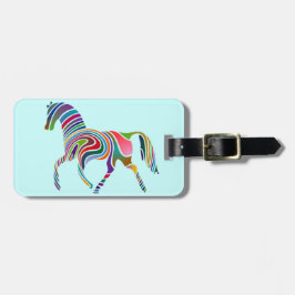 Para Maletas Etiqueta del equipaje del caballo del arco iris