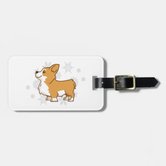 Para Maletas Etiqueta del equipaje del Corgi del invierno
