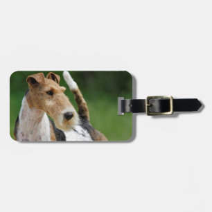 Para Maletas Etiqueta del equipaje del fox terrier del alambre