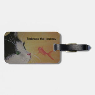 Para Maletas etiqueta del equipaje del gato y de los pescados