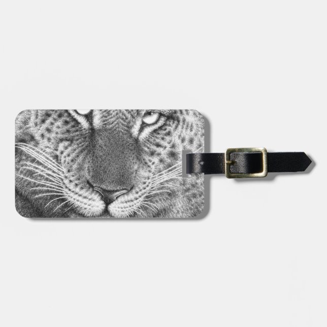 Para Maletas Etiqueta del equipaje del leopardo (Frente Horizontal)