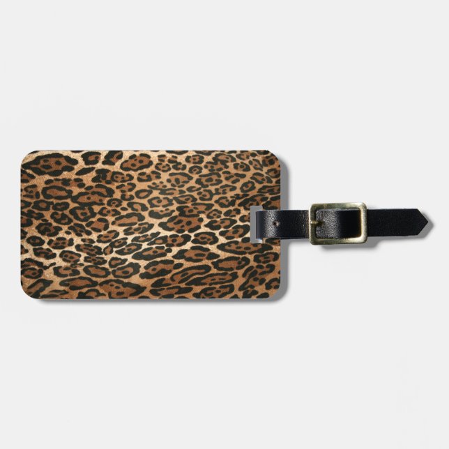 Para Maletas Etiqueta del equipaje del leopardo (Frente Horizontal)
