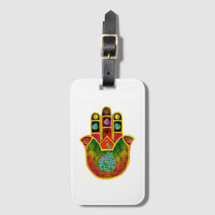 Para Maletas Etiqueta del equipaje del Mah Jongg Hamsa