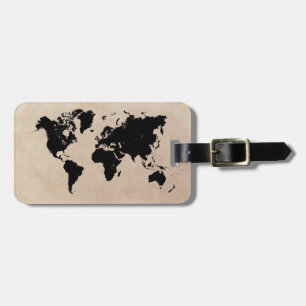 Para Maletas etiqueta del equipaje del mapa del mundo