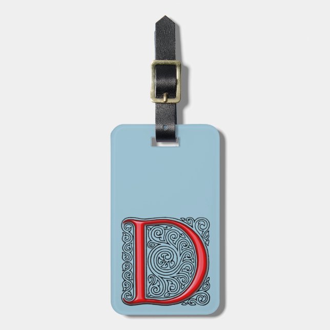 Para Maletas Etiqueta del equipaje del monograma de D (Frente Vertical)