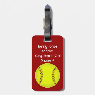 Para Maletas Etiqueta del equipaje del softball de Fastpitch