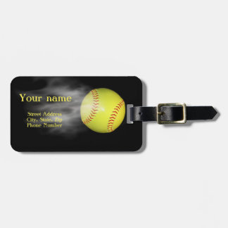 Para Maletas Etiqueta del equipaje del softball que fuma