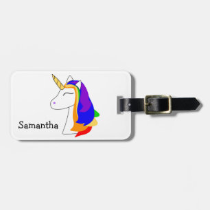 Para Maletas Etiqueta del equipaje del unicornio del pelo del a