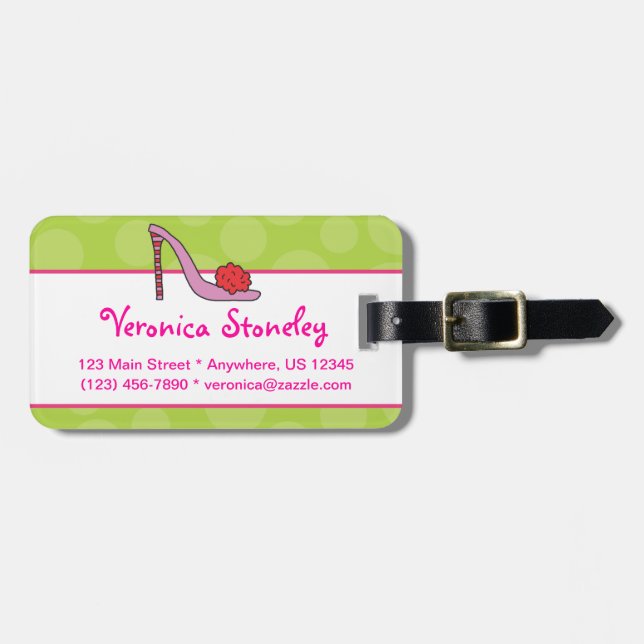 Para Maletas Etiqueta del equipaje del zapato del estilete del (Frente Horizontal)