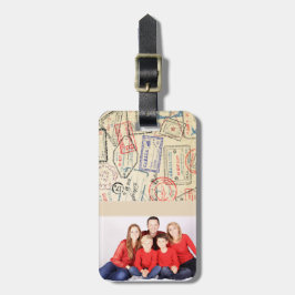 Para Maletas Etiqueta del equipaje fotográfico con sellos de vi