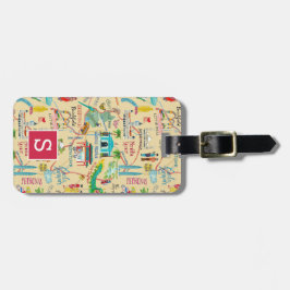 Para Maletas Etiqueta del mapa del equipaje de la ciudad de Kua